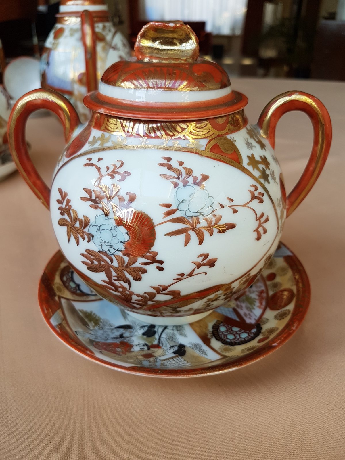 Japanese Satsuma-style Eggshell Porcelain Tea Set - view 3