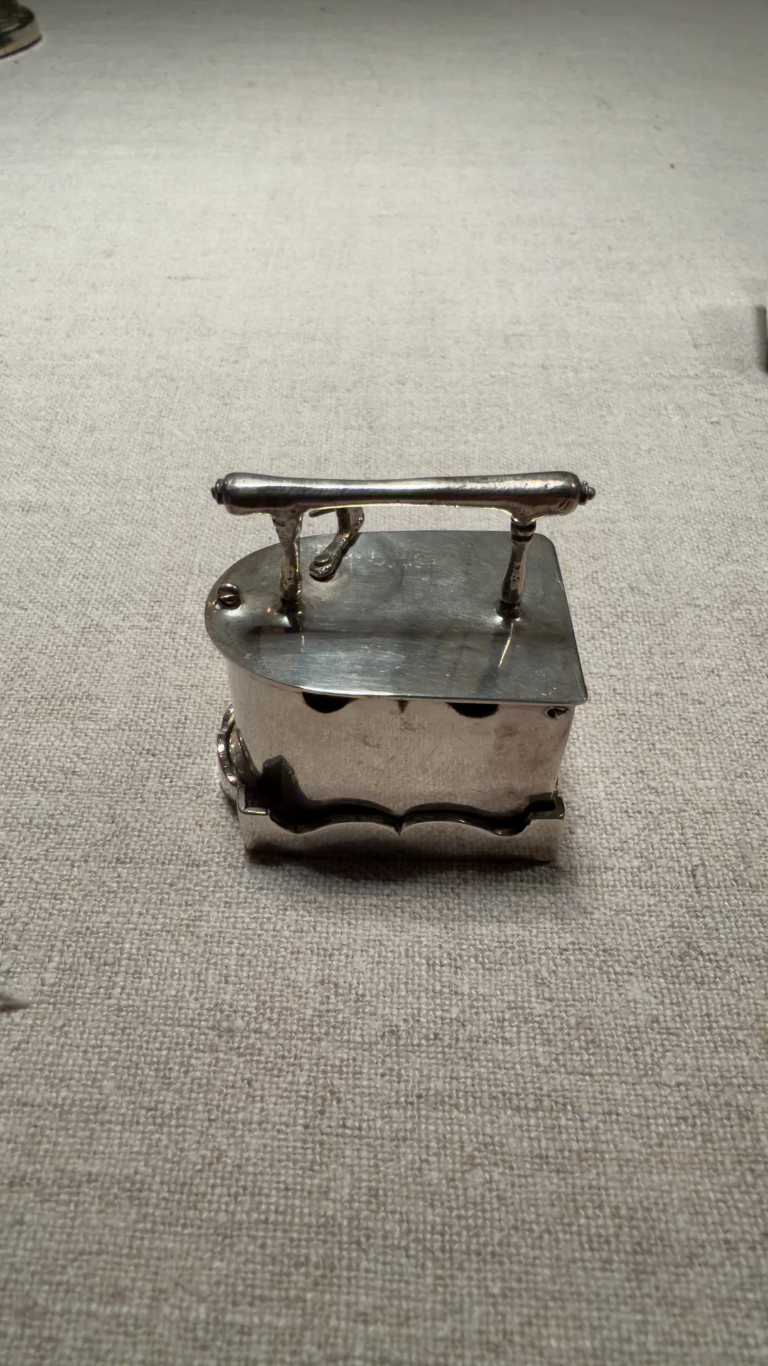 Miniature Silver Iron with Trivet - view 1