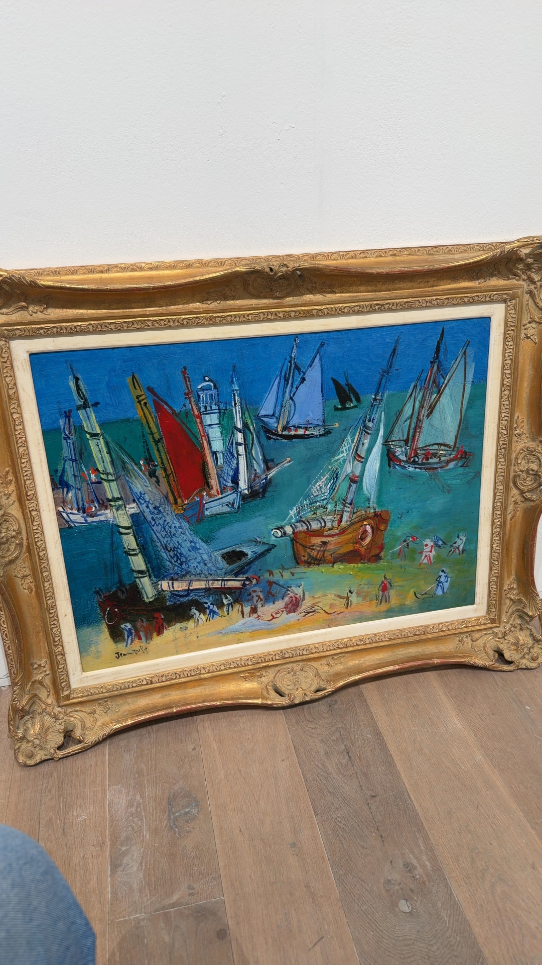 Oil Painting of a Harbor Regatta by Jean Dufy - view 1