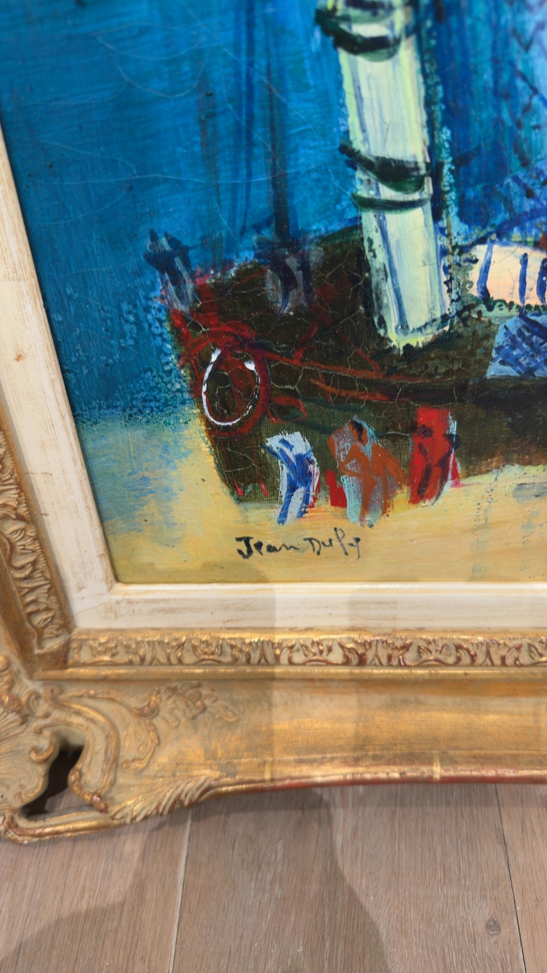 Oil Painting of a Harbor Regatta by Jean Dufy - view 2