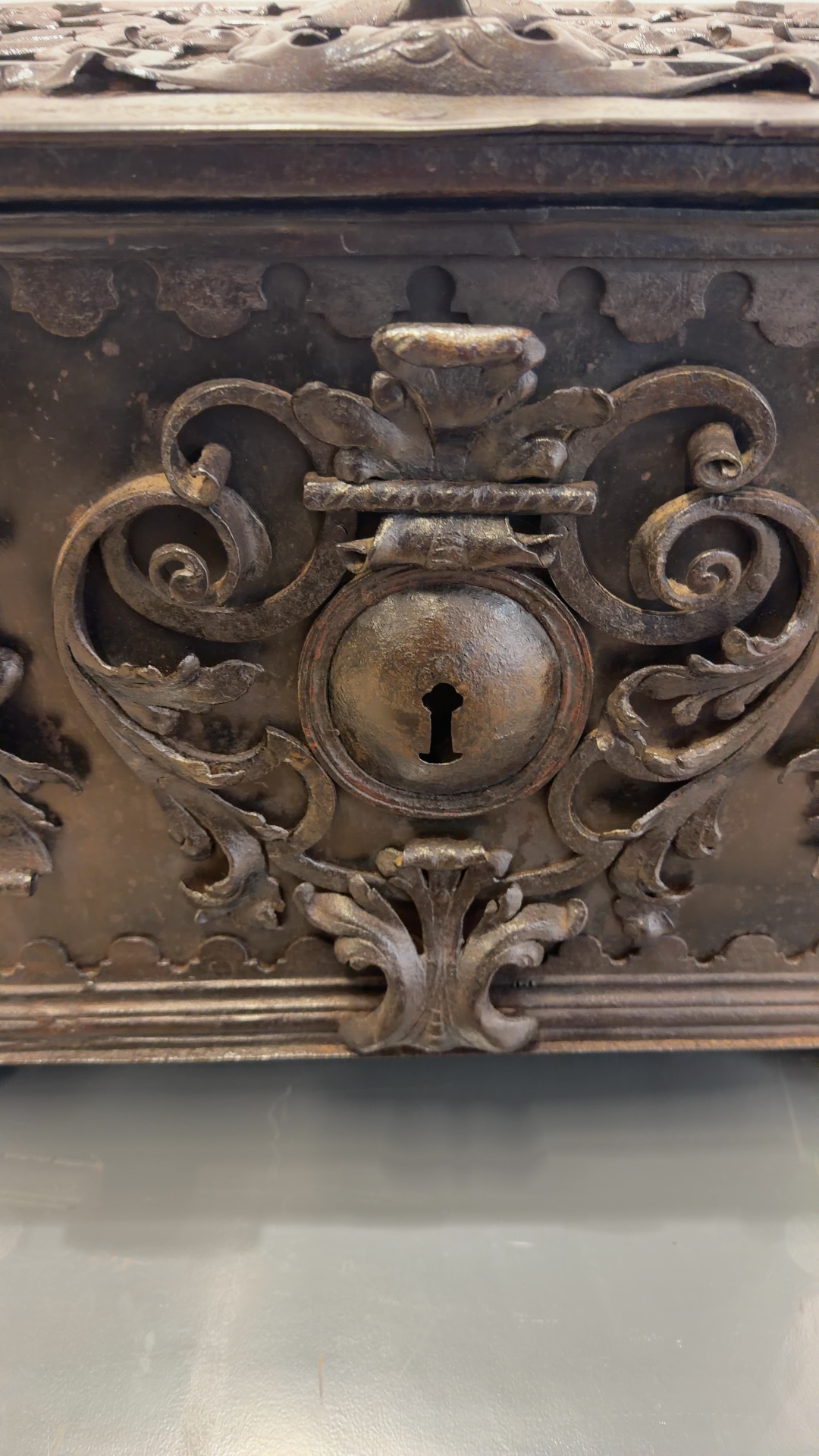 German Wrought Iron Strongbox with Zoomorphic Turtle Motif - view 2