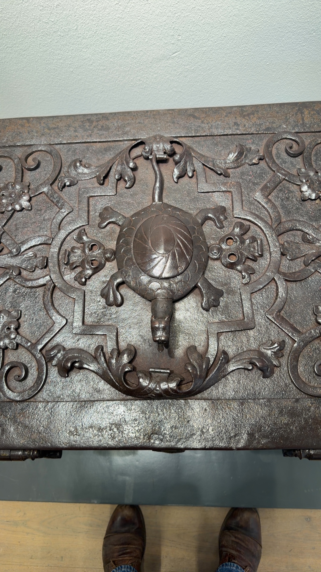German Wrought Iron Strongbox with Zoomorphic Turtle Motif - view 3