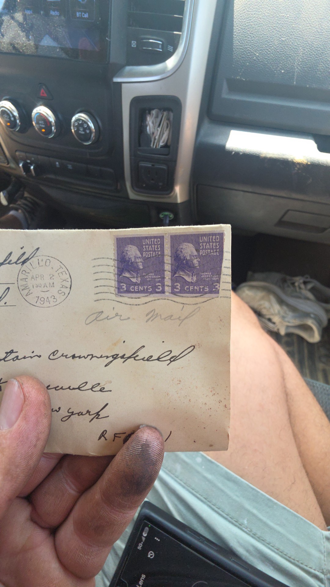 1943 Amarillo, Texas Censored Military Cover - stamps collectible