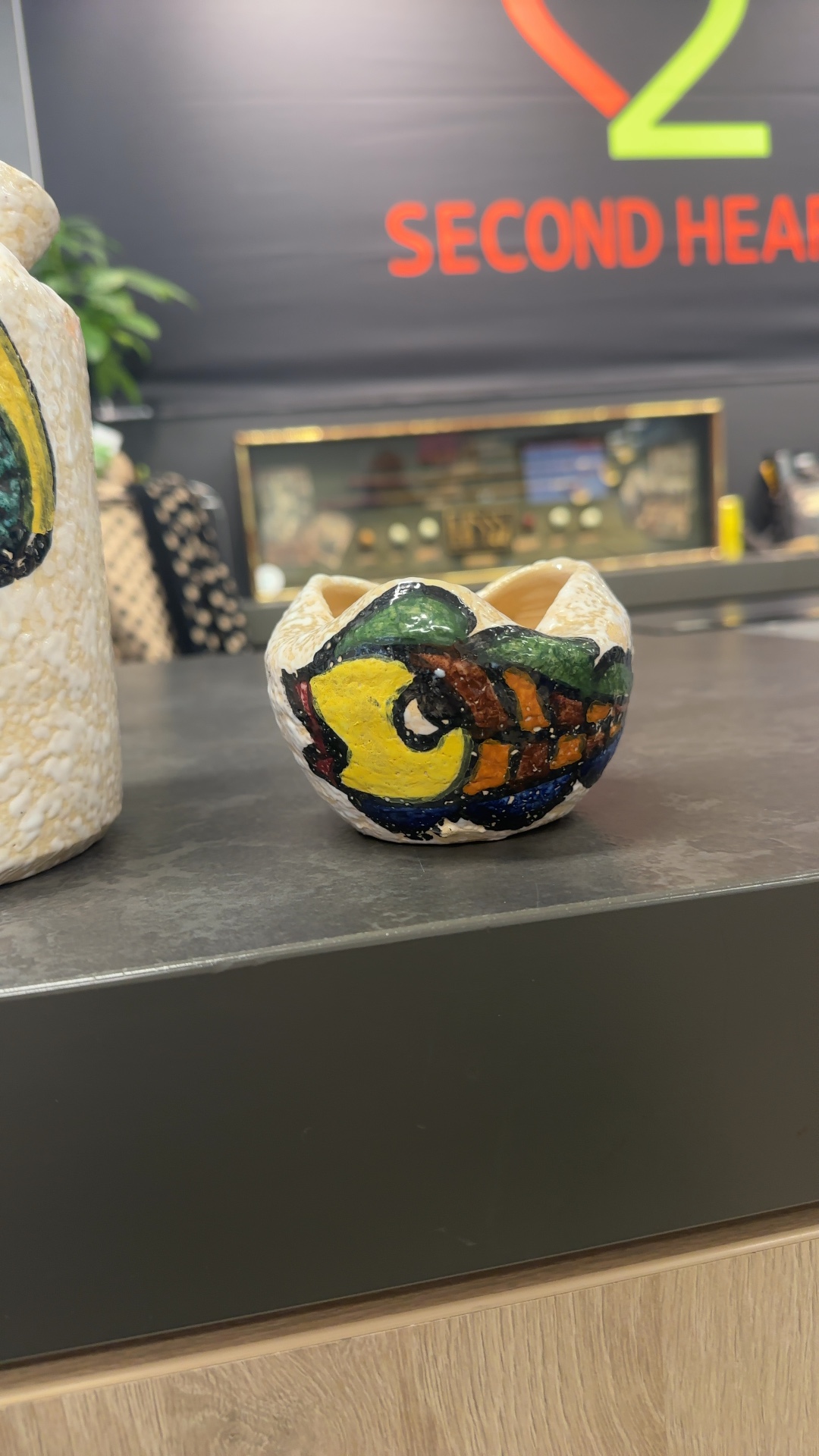 Hand-Painted Faience or Earthenware Mini Pot/Vessel - view 1