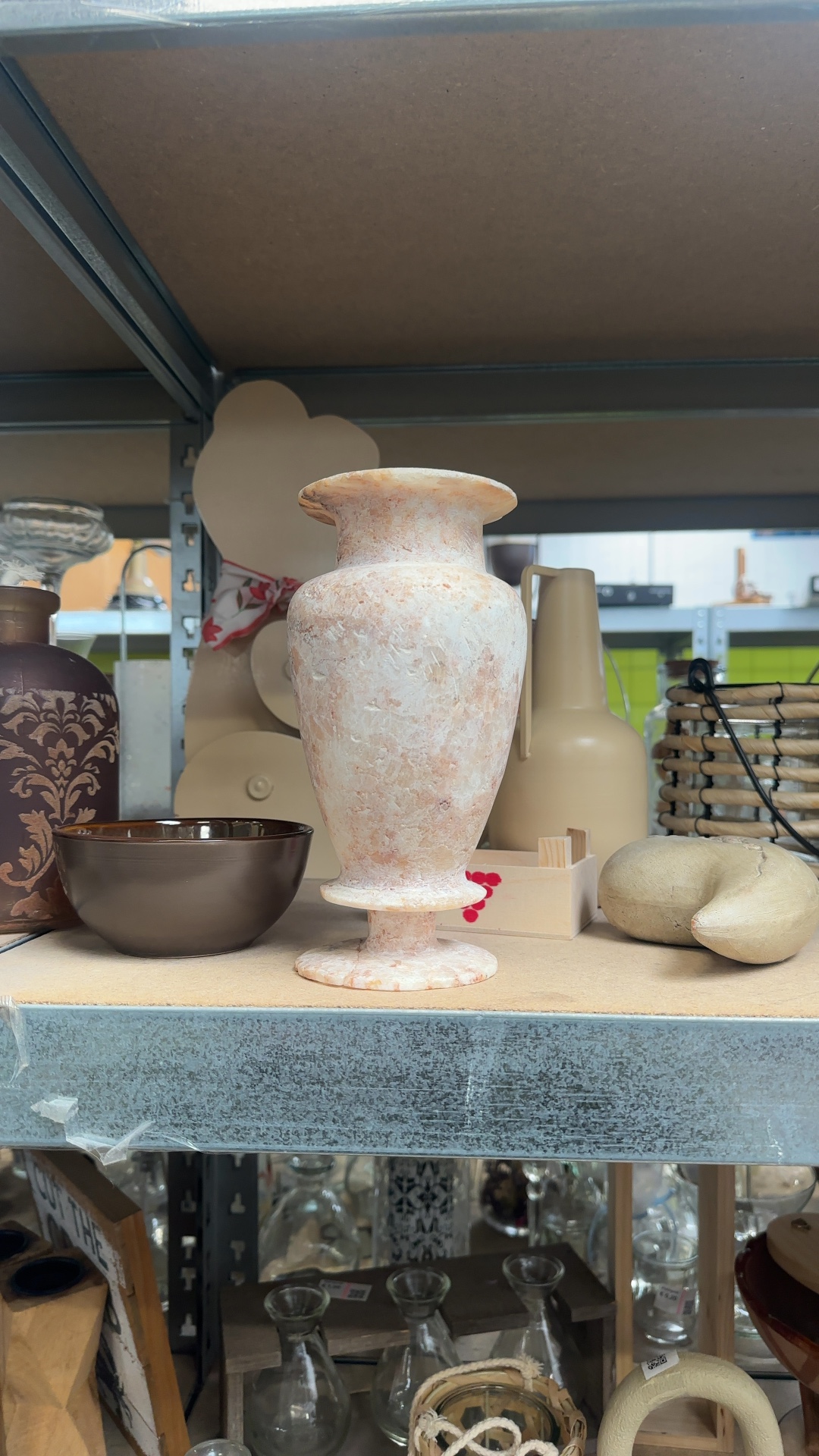 Alabaster Urn-Shaped Vase - decorative collectible