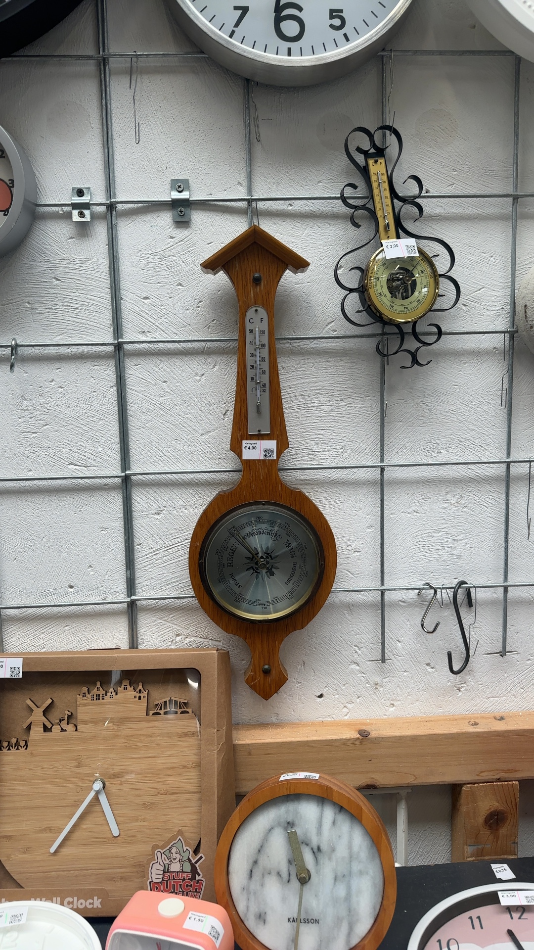 Wall-Mounted Barometer and Thermometer - decorative collectible