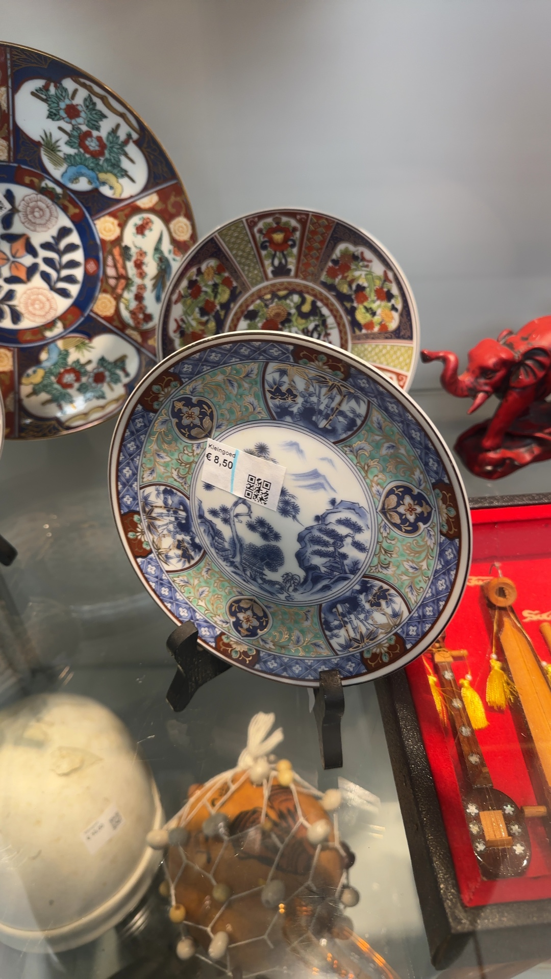 Japanese Imari-style Porcelain Plate with Landscape Motif - view 2