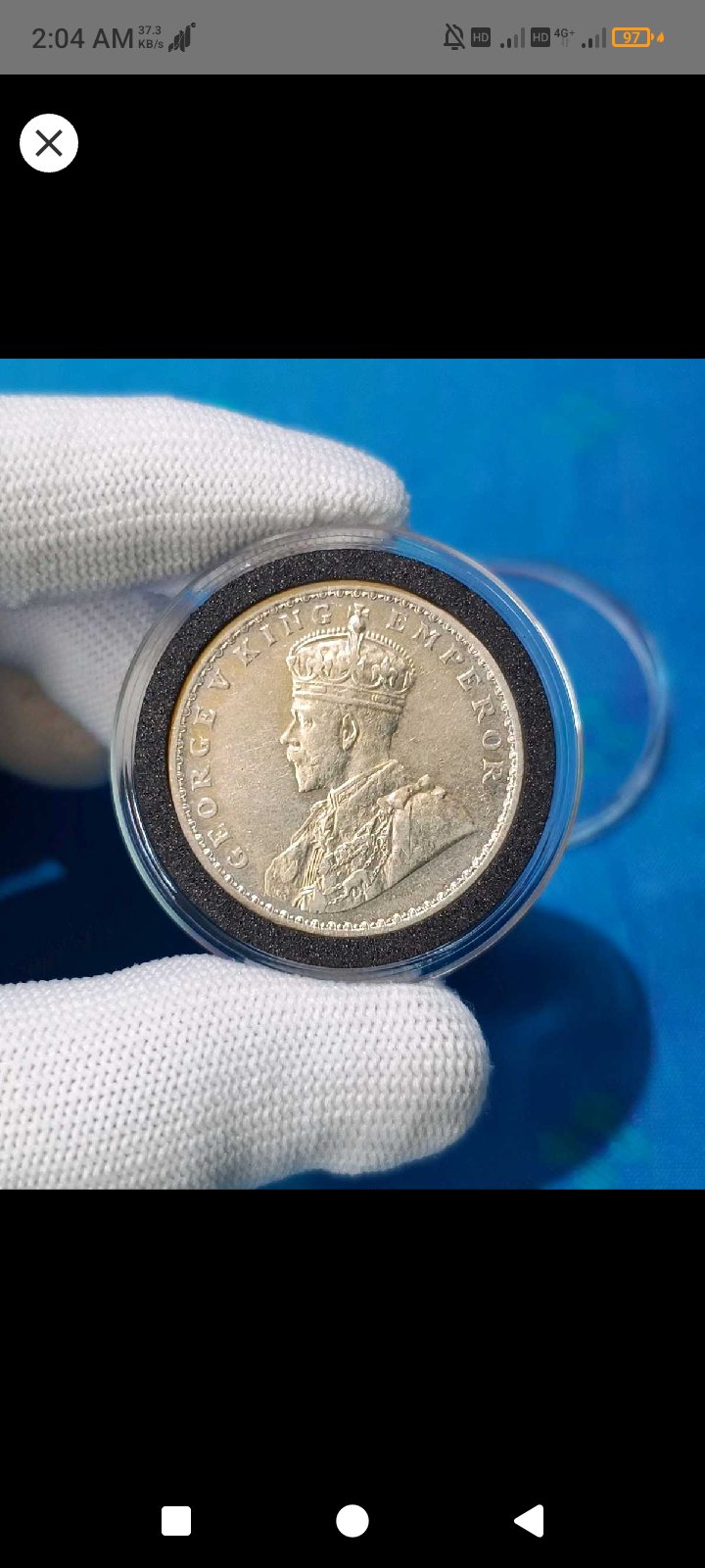 1916 British India One Rupee George V Emperor