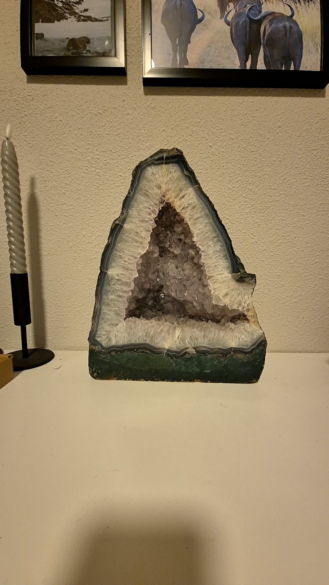 Amethyst/Agate Geode Slice - natural collectible