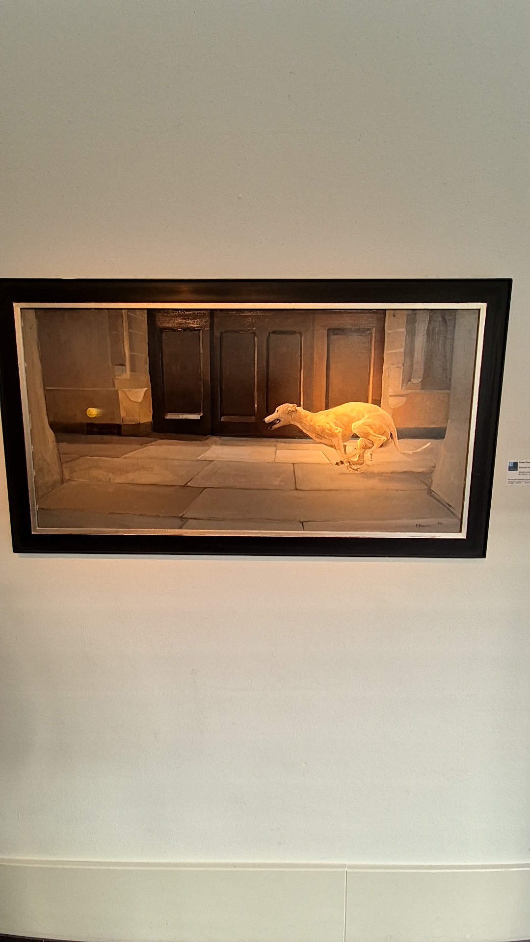 Contemporary Oil Painting of a Greyhound Running - view 2