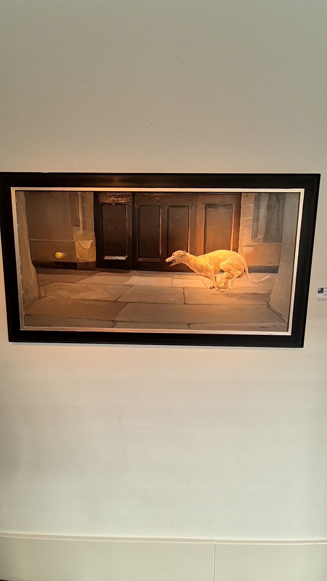 Contemporary Oil Painting of a Greyhound Running - view 3