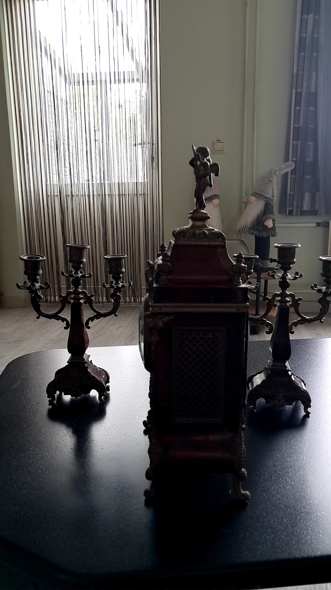 French Louis XVI Revival Mantel Clock Garniture Set - view 2