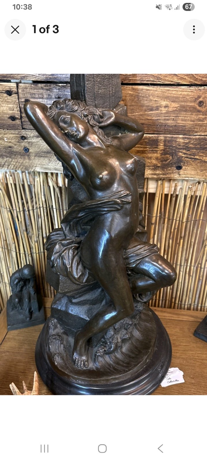 Allegorical Female Nude Sculpture in Romantic/Art Nouveau Style - view 2