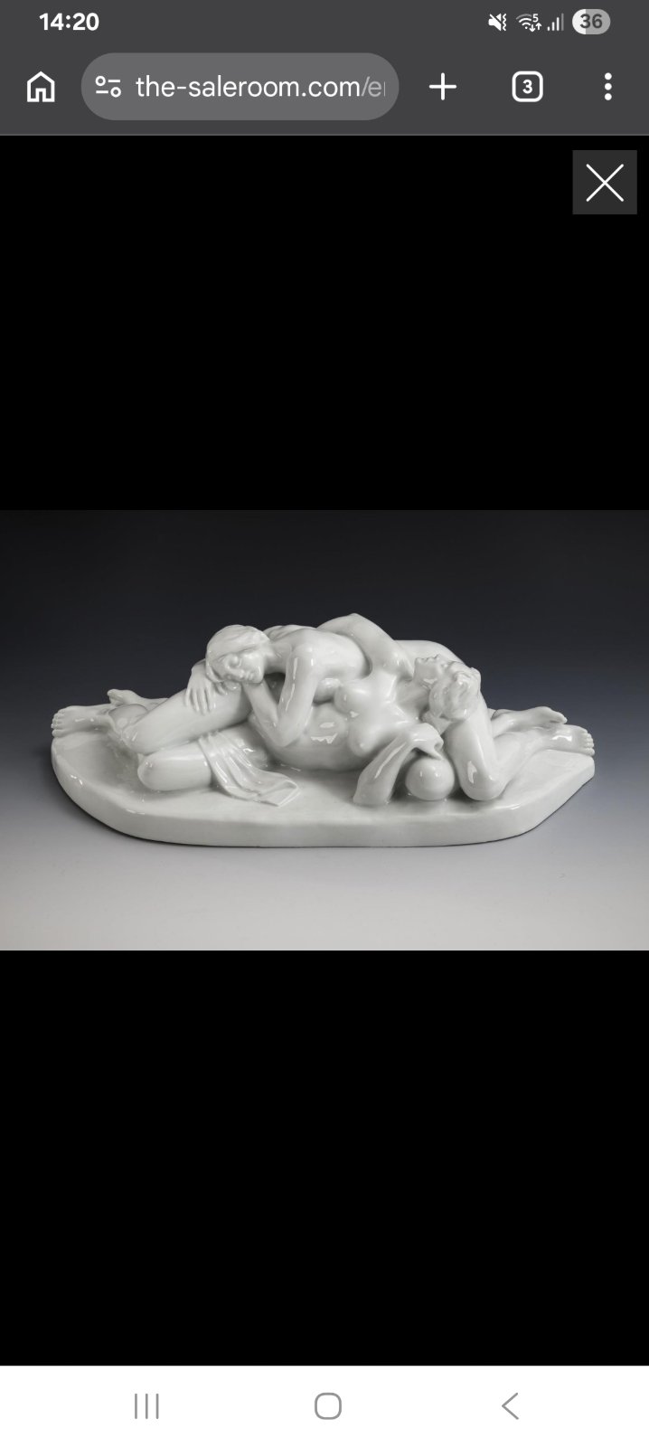 Karl Ens Volkstedt Blanc de Chine Porcelain Figural Group - view 2