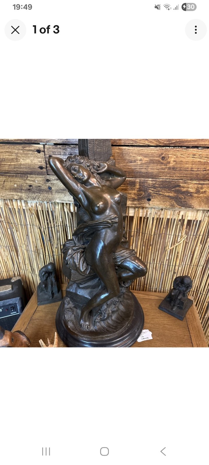 Allegorical Female Nude Sculpture in Romantic/Art Nouveau Style - view 3