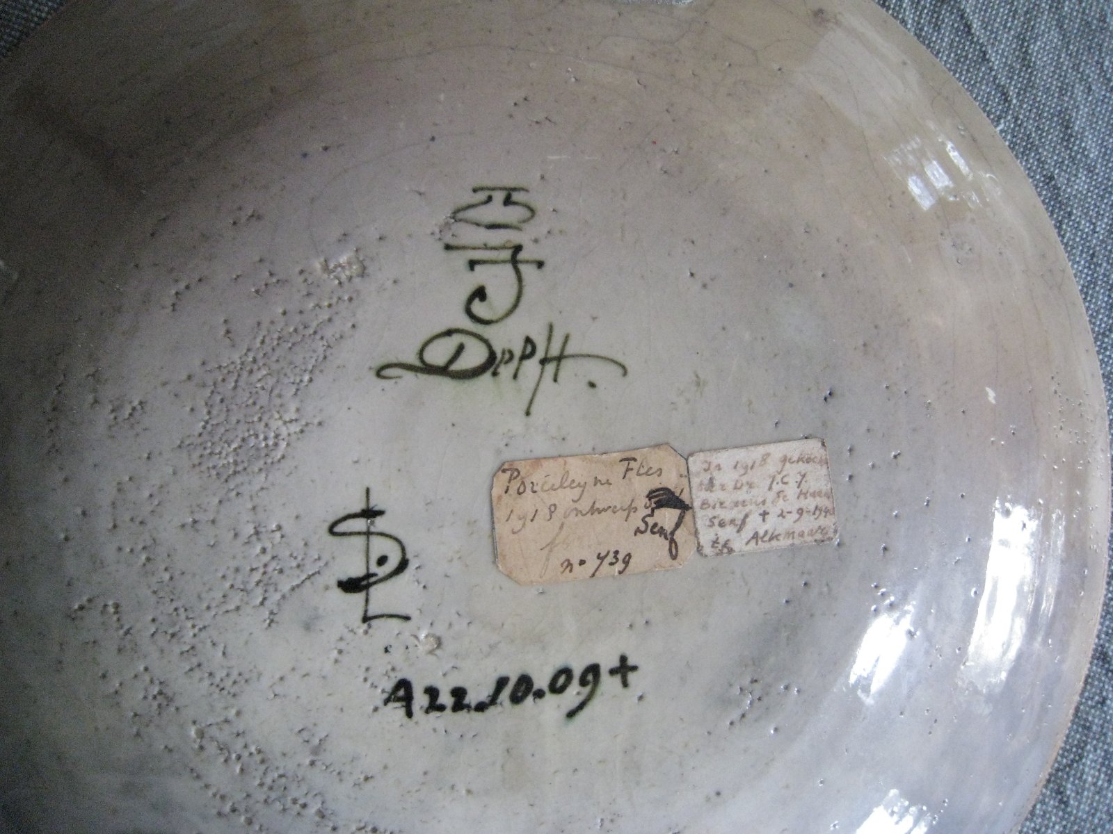 De Porceleyne Fles Delft Charger/Plate with Handwritten Marks