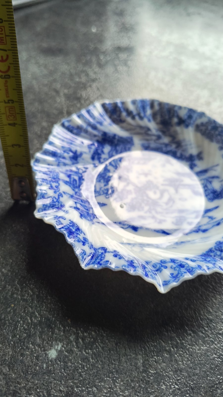 Blue and White Transferware Shell-Form Pin Dish - view 3