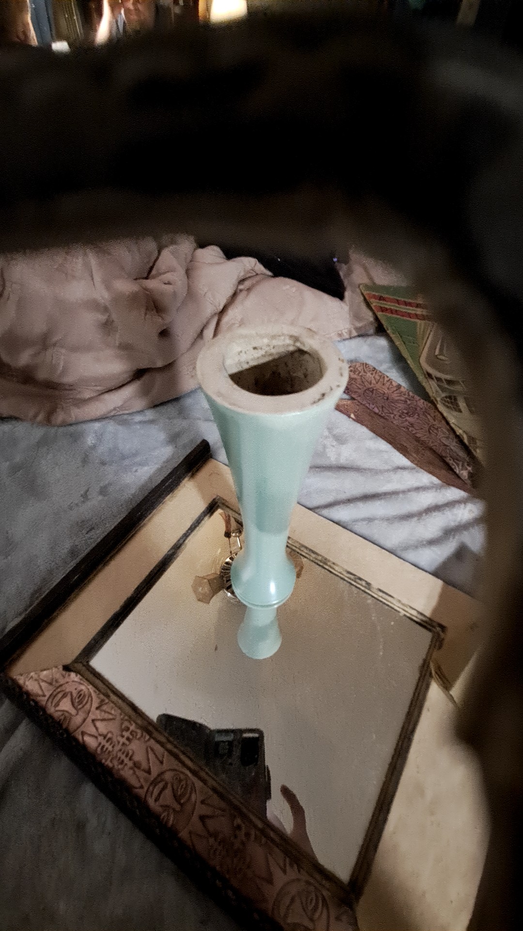 Van Briggle Art Pottery - Tulip / Bud Vase in Persian Rose or Turquoise - view 2