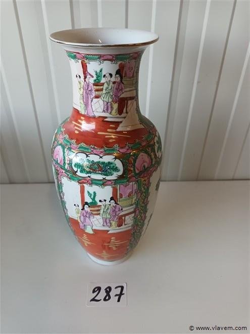 Chinese Rose Medallion Style Baluster Vase - view 1