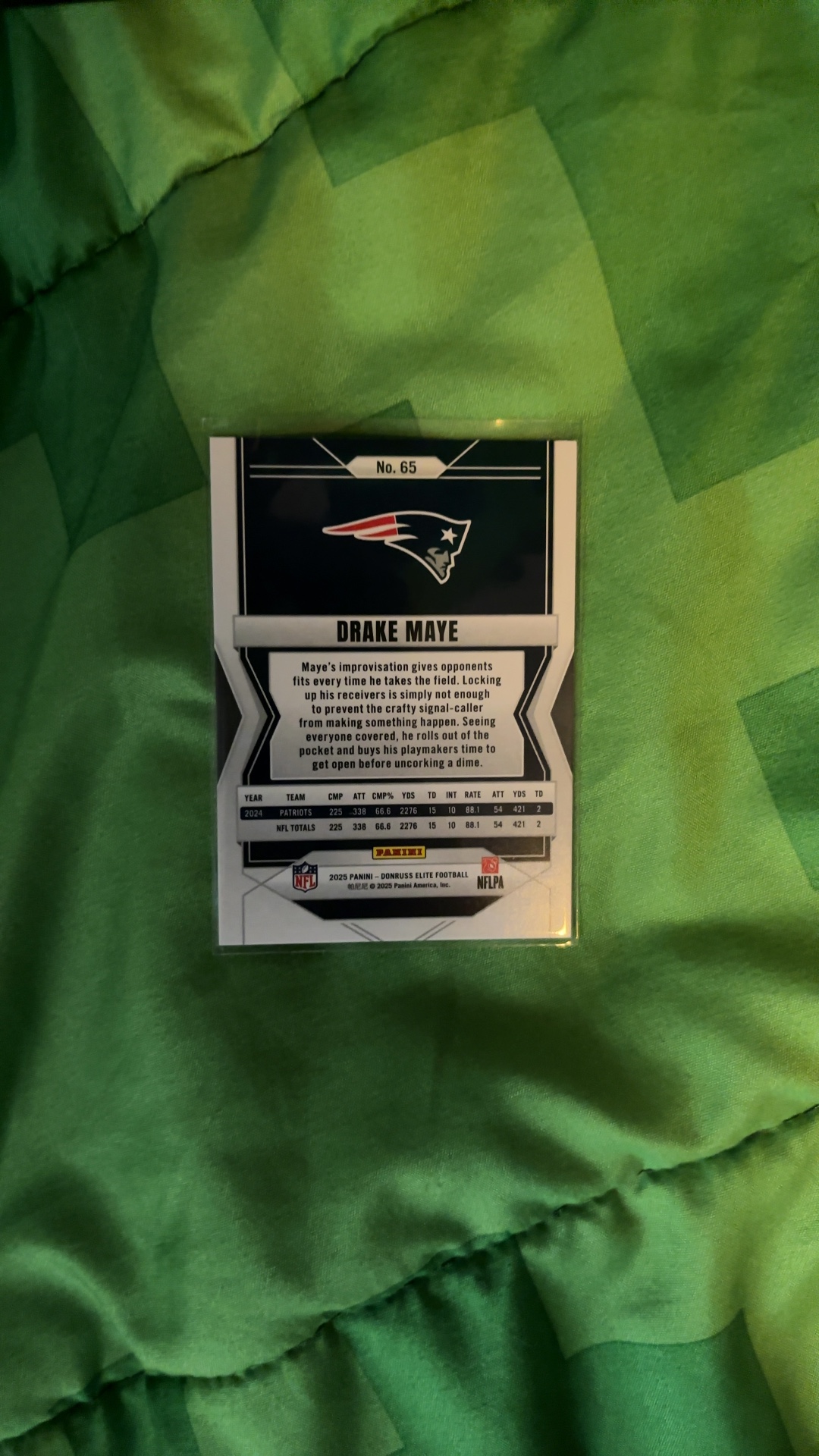 Drake Maye - 2025 Panini Donruss Elite Football (Base Holo Parallel) [#65] - view 2