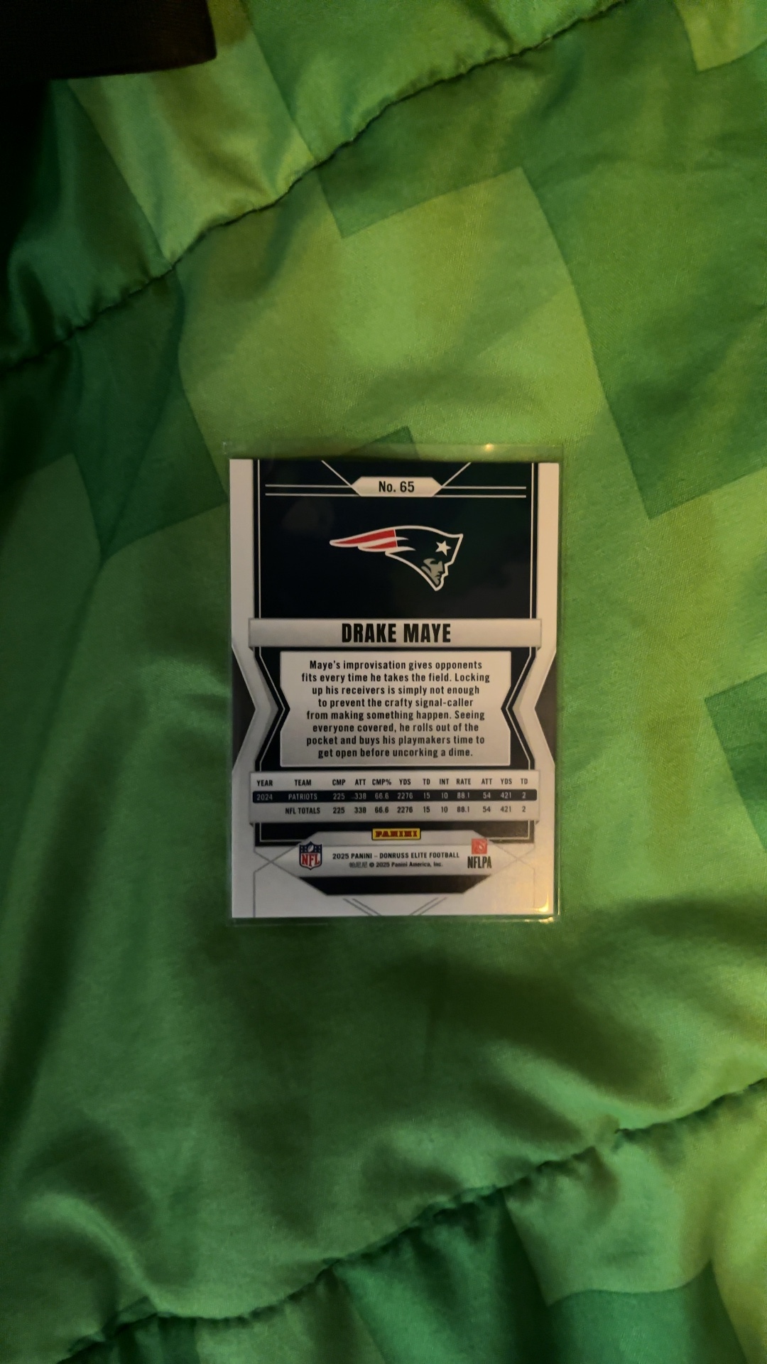 Drake Maye - 2025 Panini Donruss Elite Football (Base Holo Parallel) [#65] - view 3