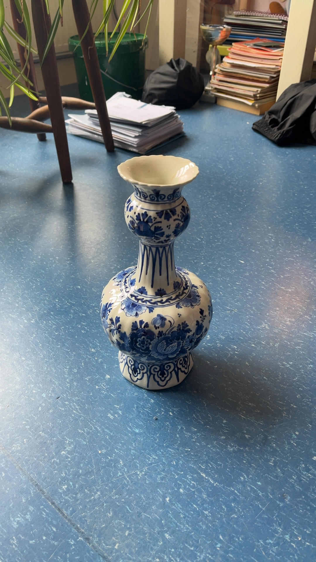 Royal Delft (De Porceleyne Fles) Blue and White Baluster Vase - view 1