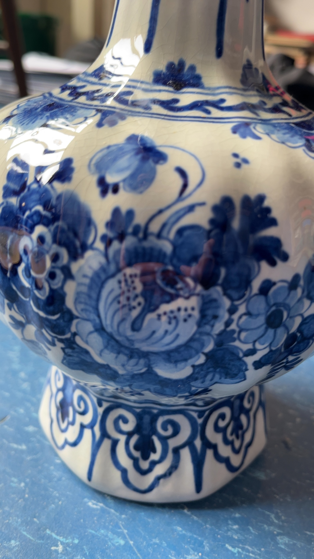 Royal Delft (De Porceleyne Fles) Blue and White Baluster Vase - view 3