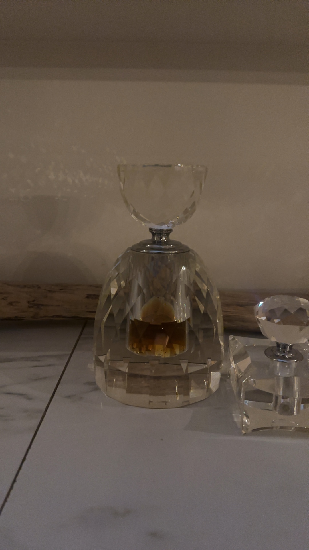 Crystal or Glass Attar/Perfume Bottle with Applicator - decorative collectible