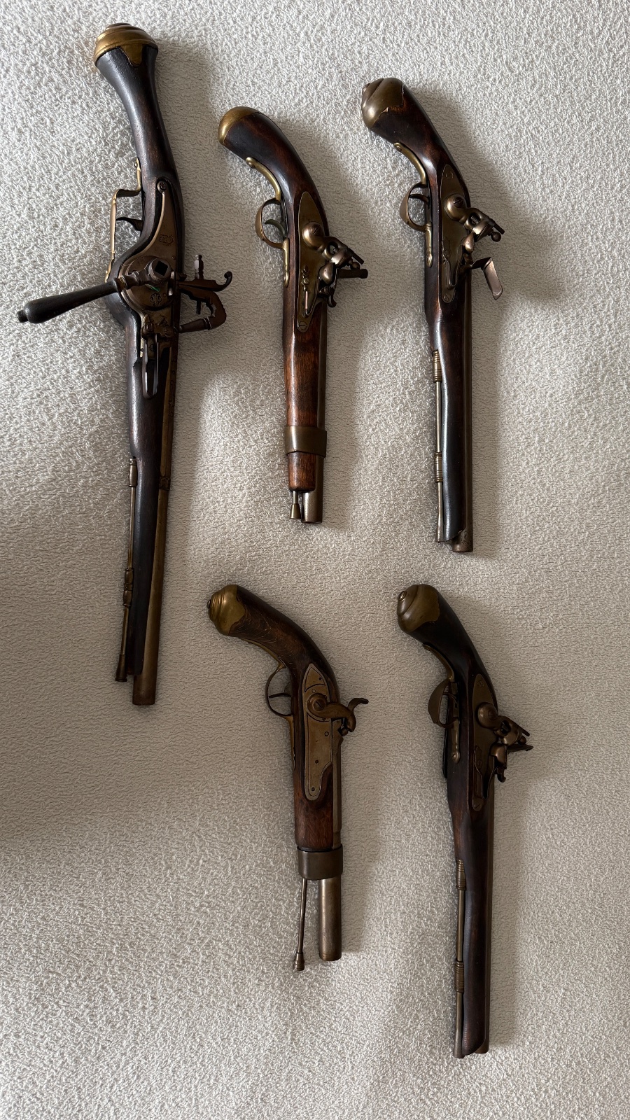 Collection of Five Flintlock Pistols - militaria collectible