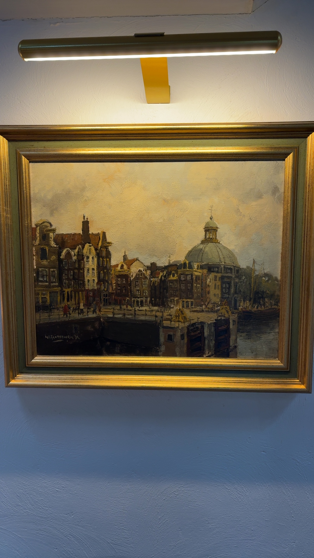 Amsterdam Canal View with Koepelkerk, Oil on Canvas - view 1