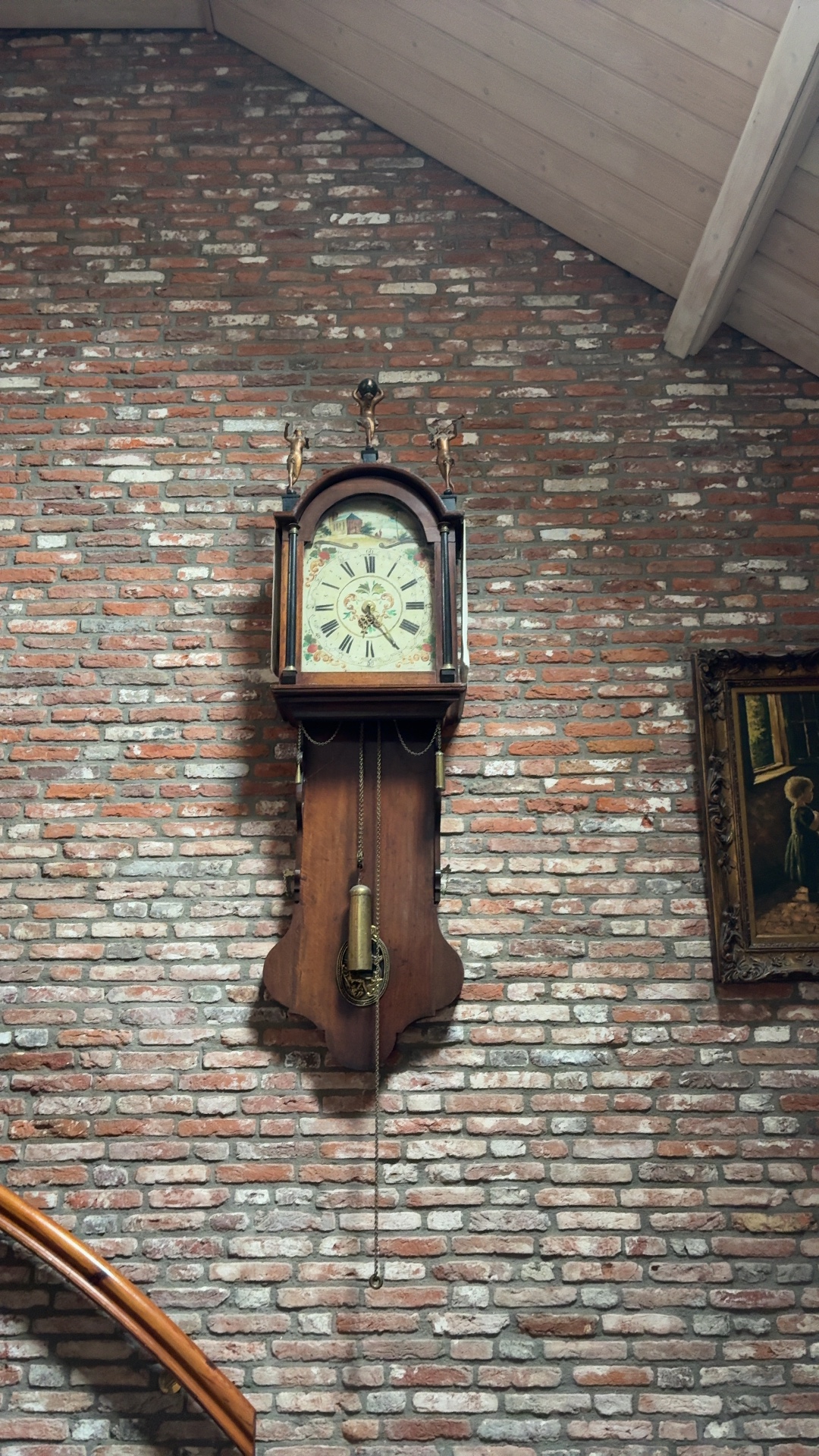 Dutch or German Wall Clock (Laterndluhr Style) with Painted Dial - view 1