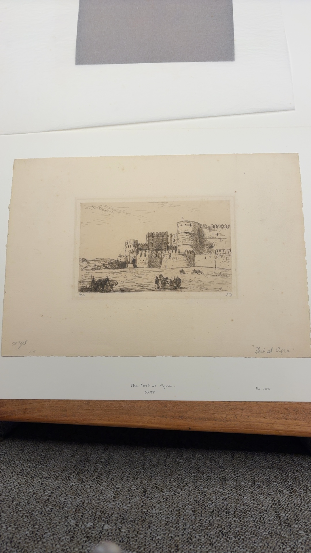 The Fort at Agra, Etching - prints collectible