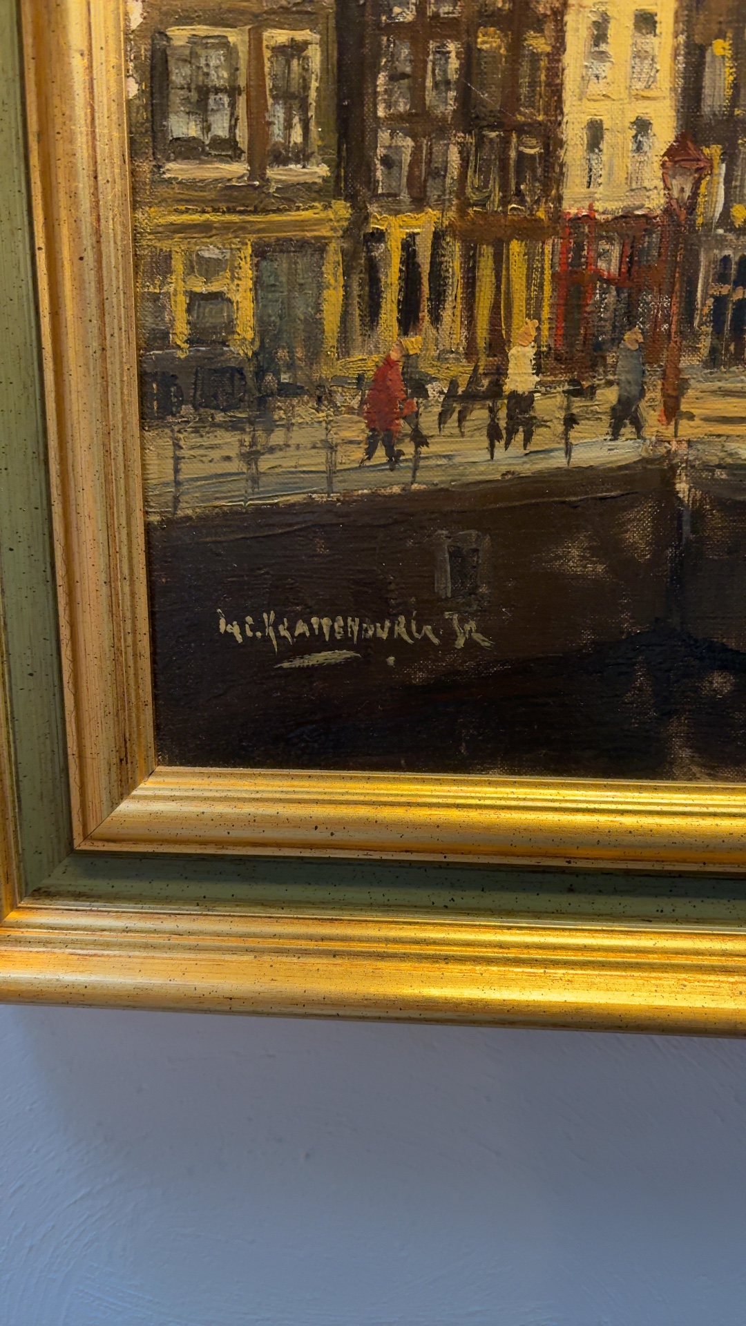 Amsterdam Canal View with Koepelkerk, Oil on Canvas - view 2