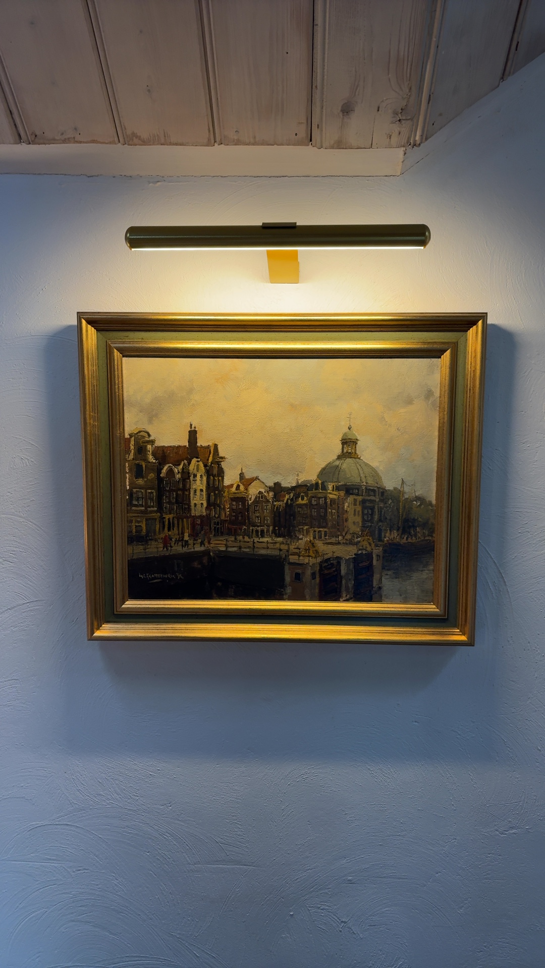 Amsterdam Canal View with Koepelkerk, Oil on Canvas - view 3