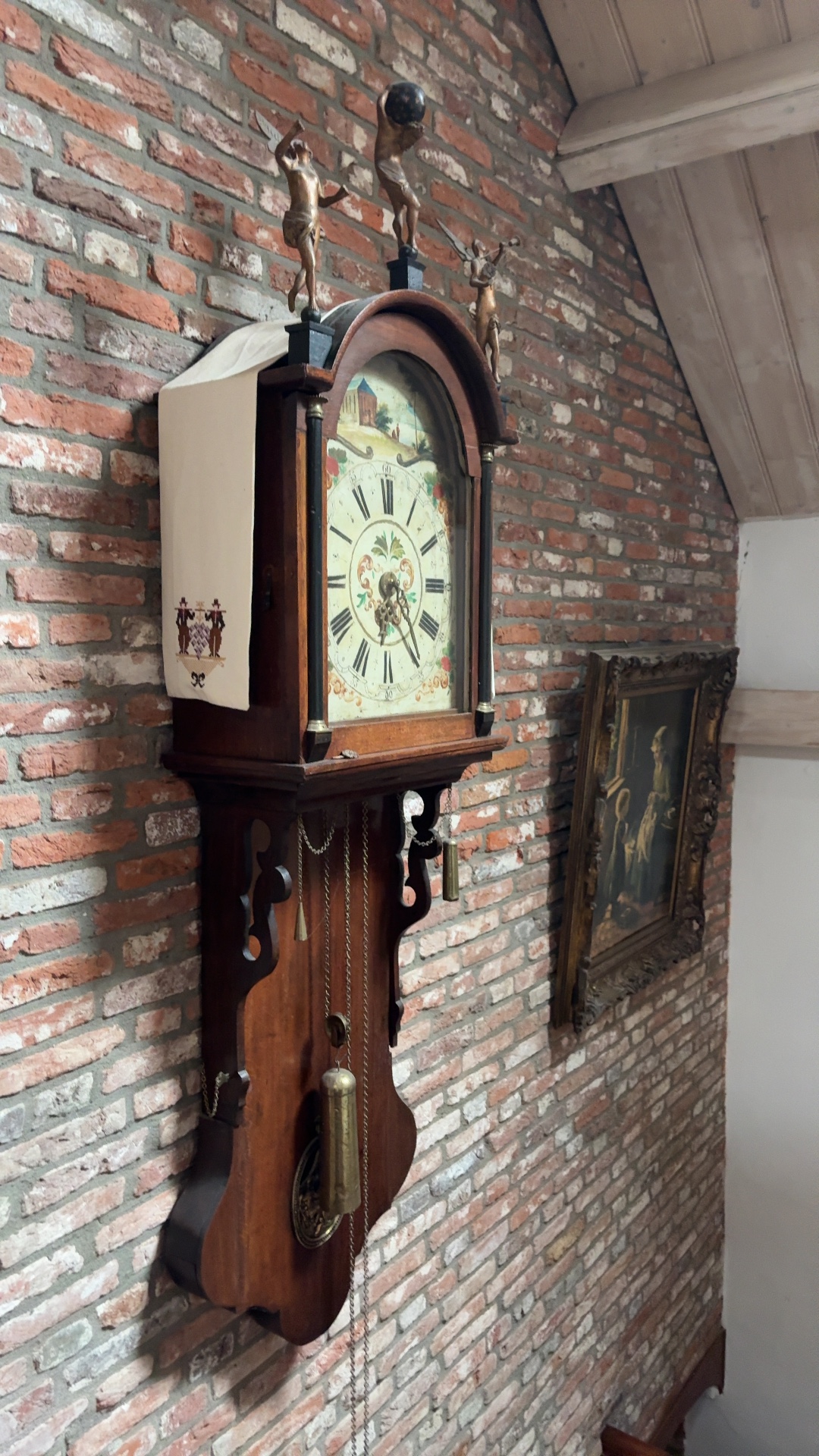 Dutch or German Wall Clock (Laterndluhr Style) with Painted Dial - view 3