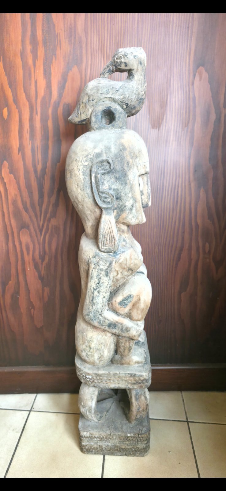 Carved Wood Ancestor Figure or Deity Sculpture - view 2