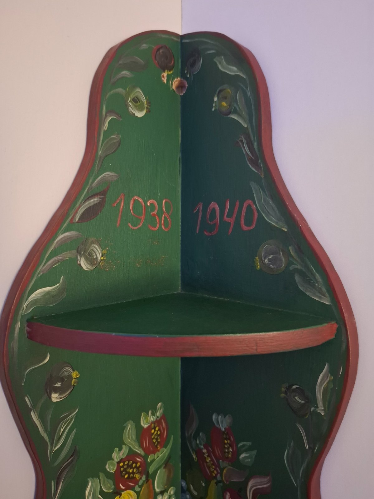 Hand-Painted Dutch Hindelooper Style Corner Shelf - view 3