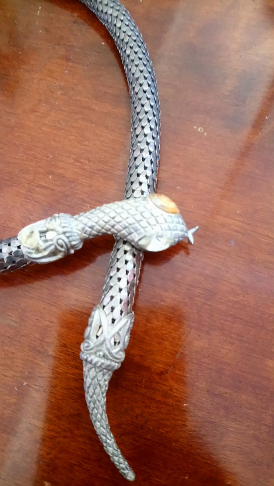 Vintage Articulated Mesh Snake Wrap Accessory (Belt/Necklace) - view 2