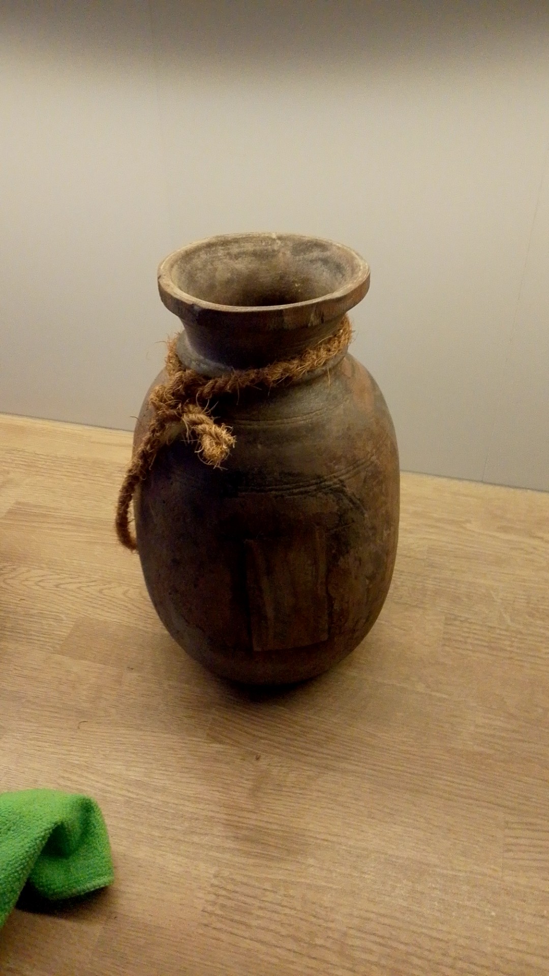 Earthenware Storage / Water Vessel with Coir Rope - view 2