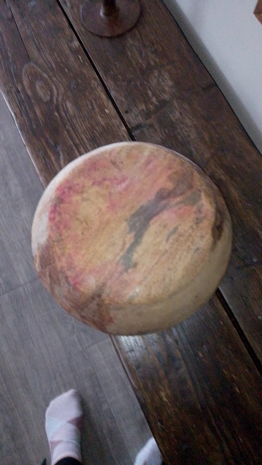 Carved Wooden Dough Bowl - view 2
