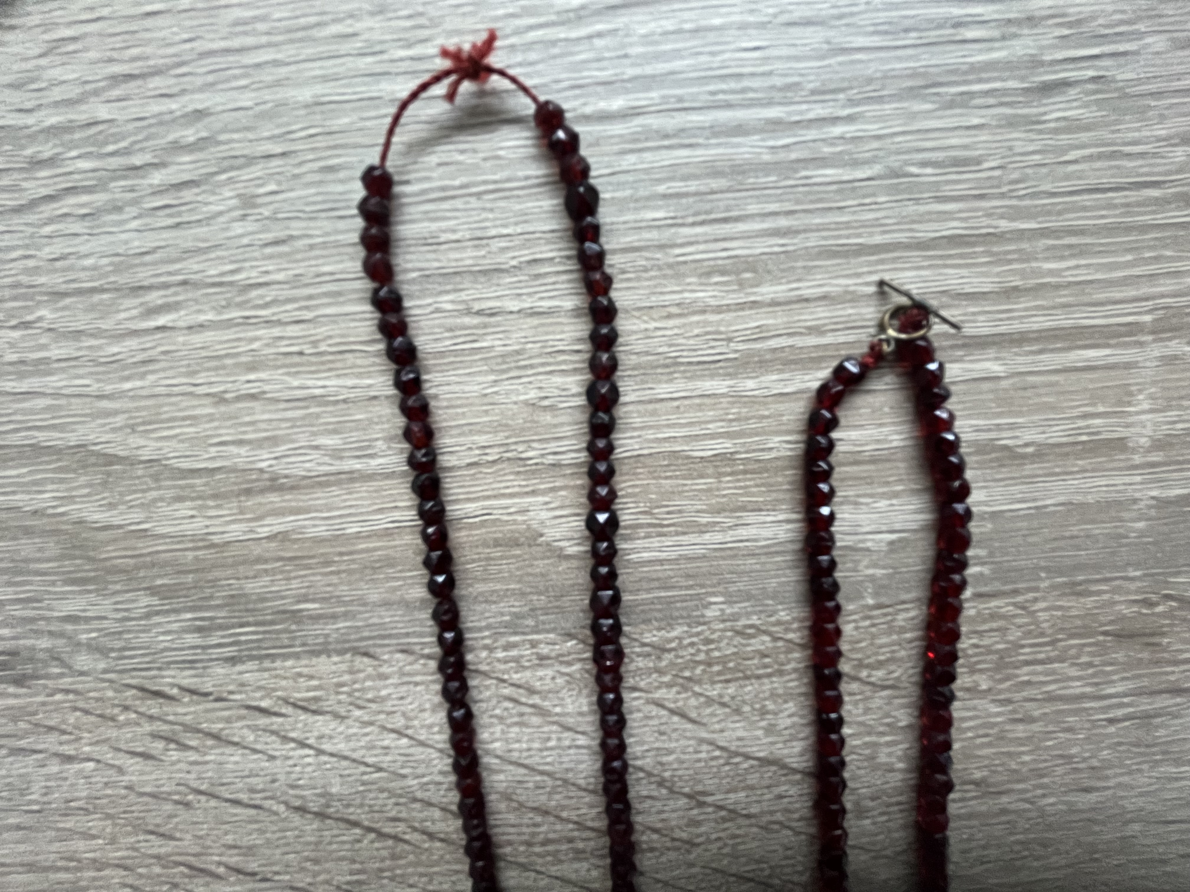 Faceted Garnet Bead Necklace and Bracelet Set - view 1