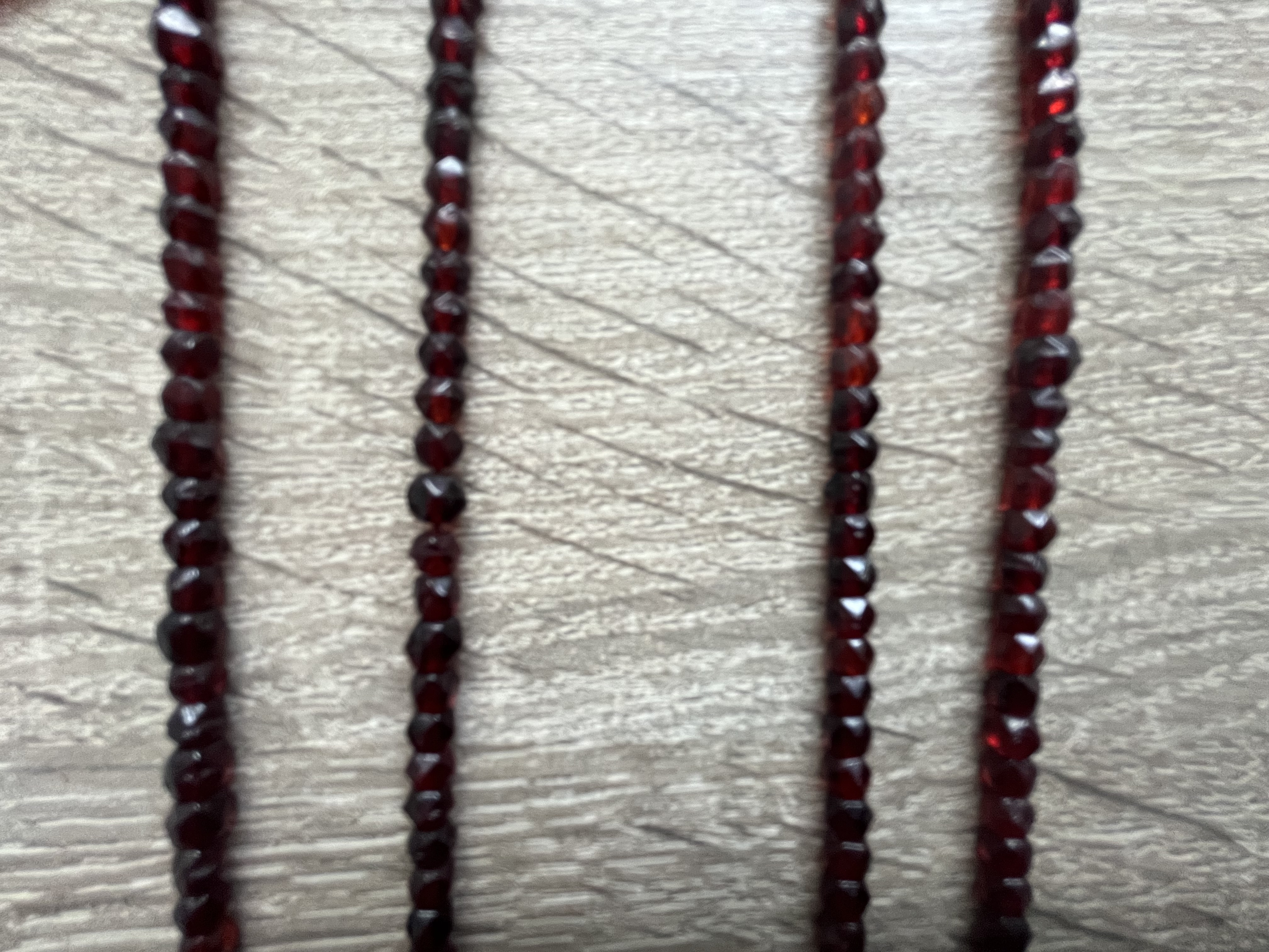 Faceted Garnet Bead Necklace and Bracelet Set - view 2