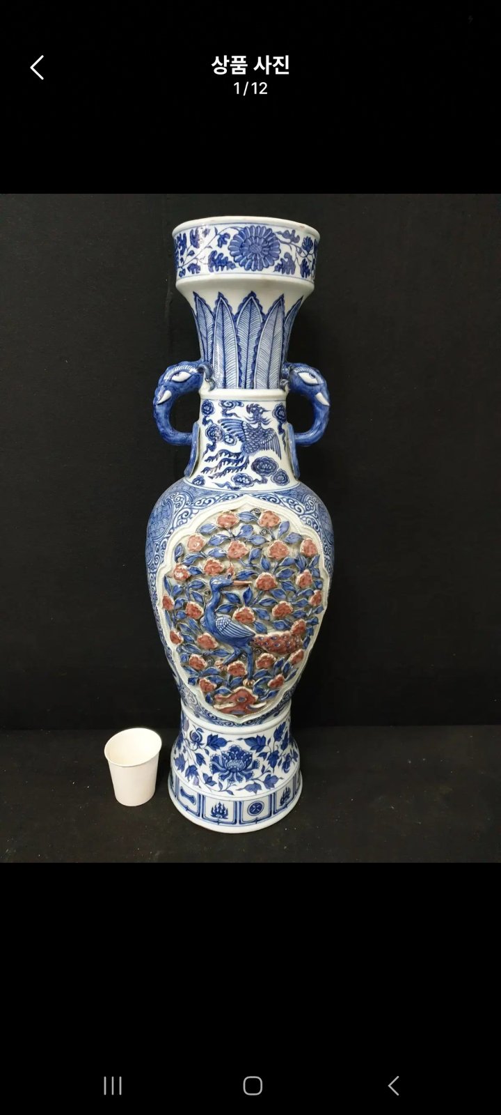 Chinese Blue and White Porcelain 'Peacock' Vase with Reticulated Openwork - ceramics collectible