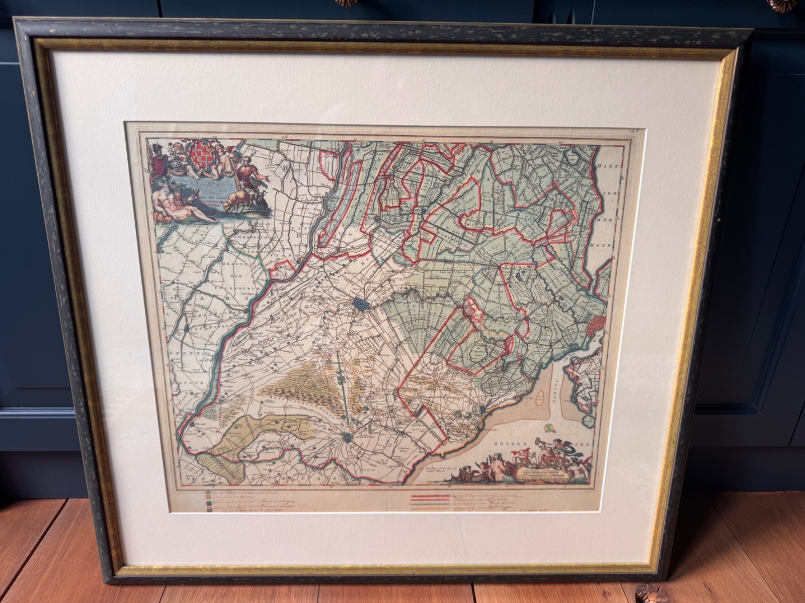 Antique Map of Holland and Utrecht by Willem Janszoon Blaeu, c. 1650-1660 - maps collectible