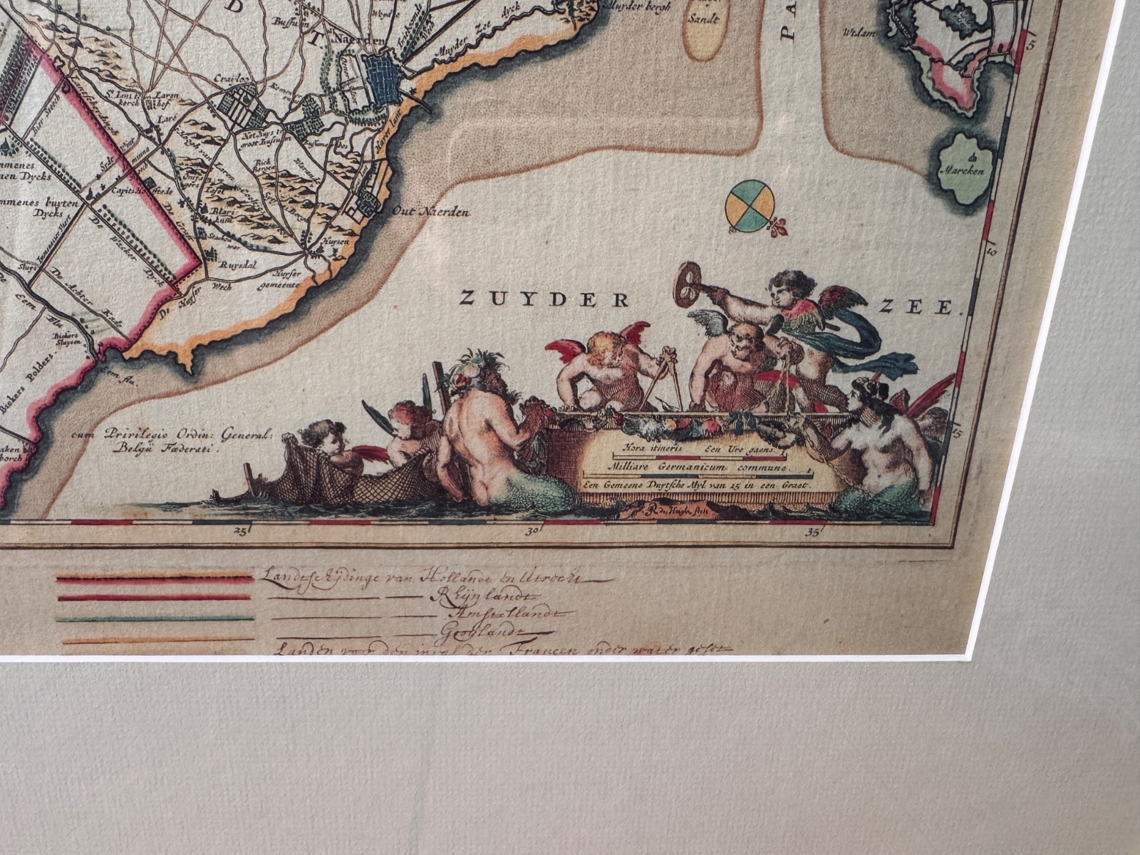 Antique Map of Holland and Utrecht by Willem Janszoon Blaeu, c. 1650-1660 - view 2