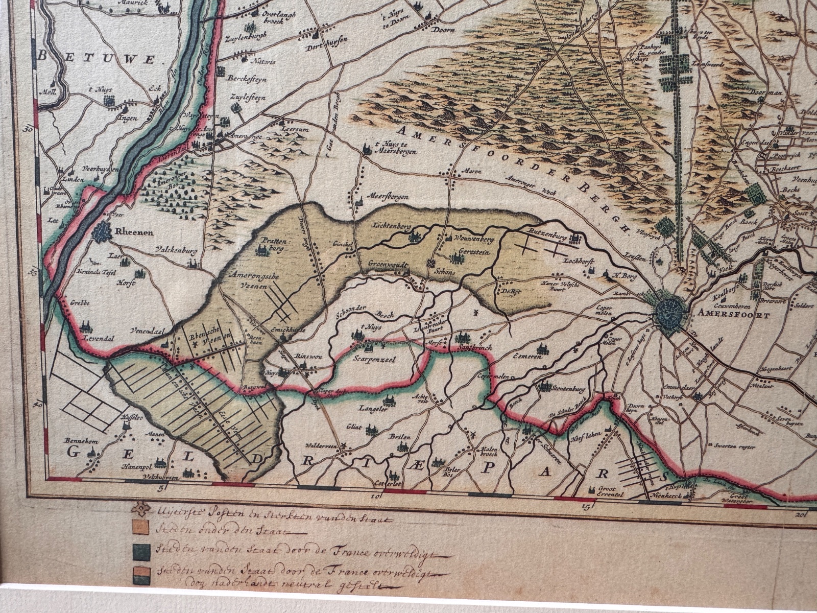 Antique Map of Holland and Utrecht by Willem Janszoon Blaeu, c. 1650-1660 - view 3