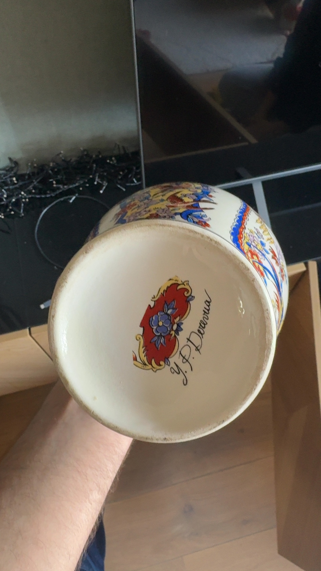 Italian Deruta Faience Garniture Set in Chinoiserie Style - view 2