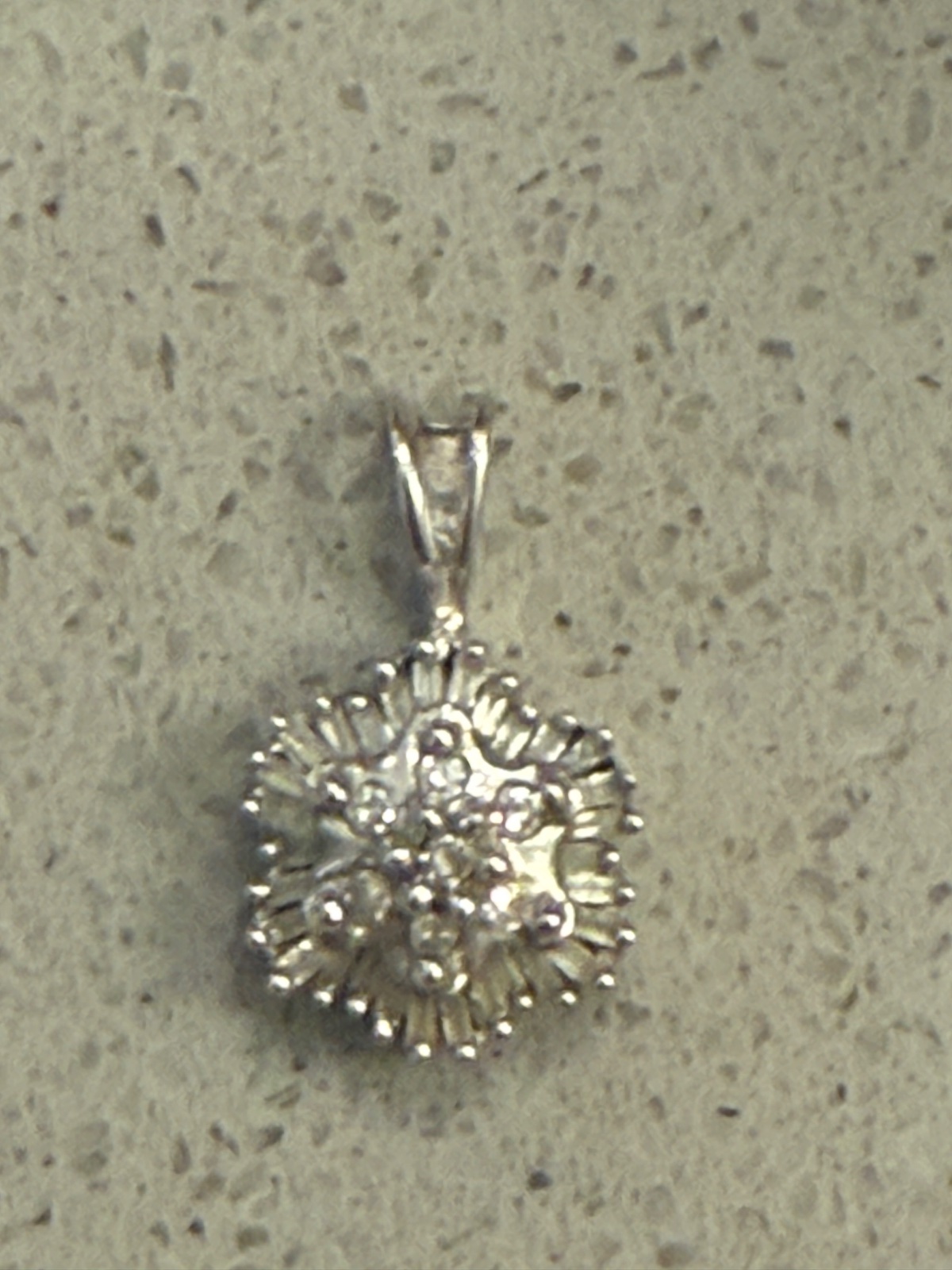 14K White Gold Cluster Pendant - view 1