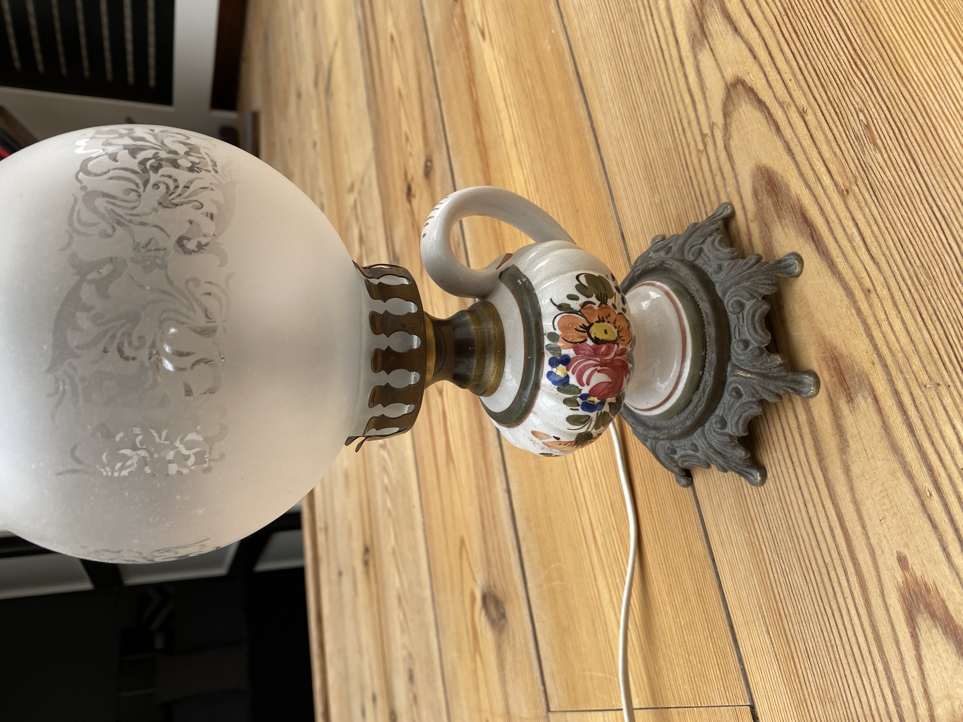 Ceramic and Cast Metal Wall Sconce Lamp - interior collectible