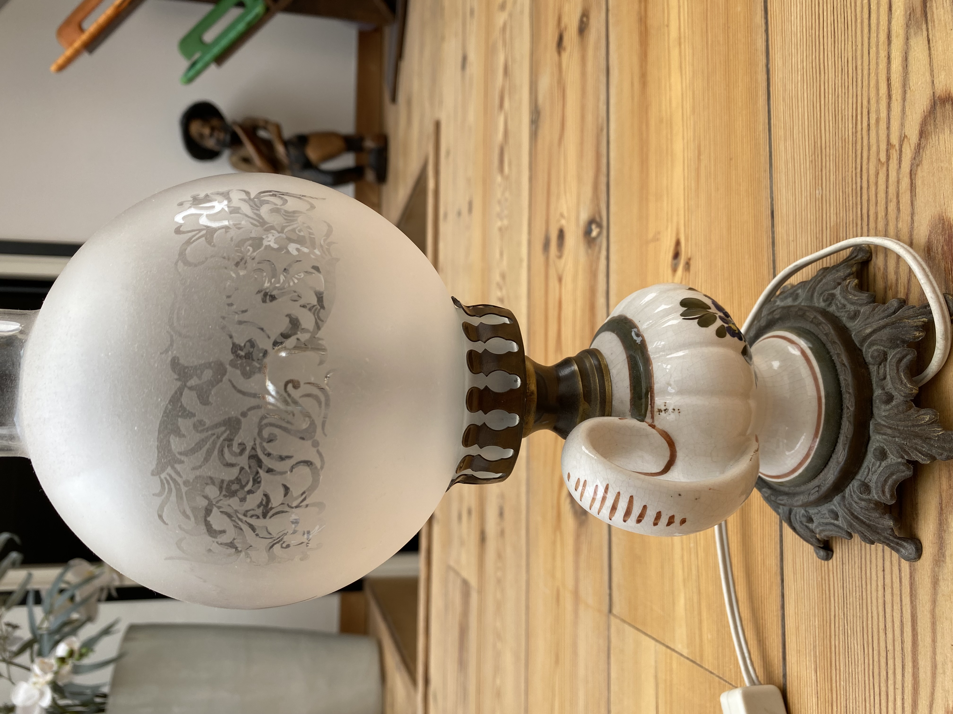 Ceramic and Cast Metal Wall Sconce Lamp - view 3